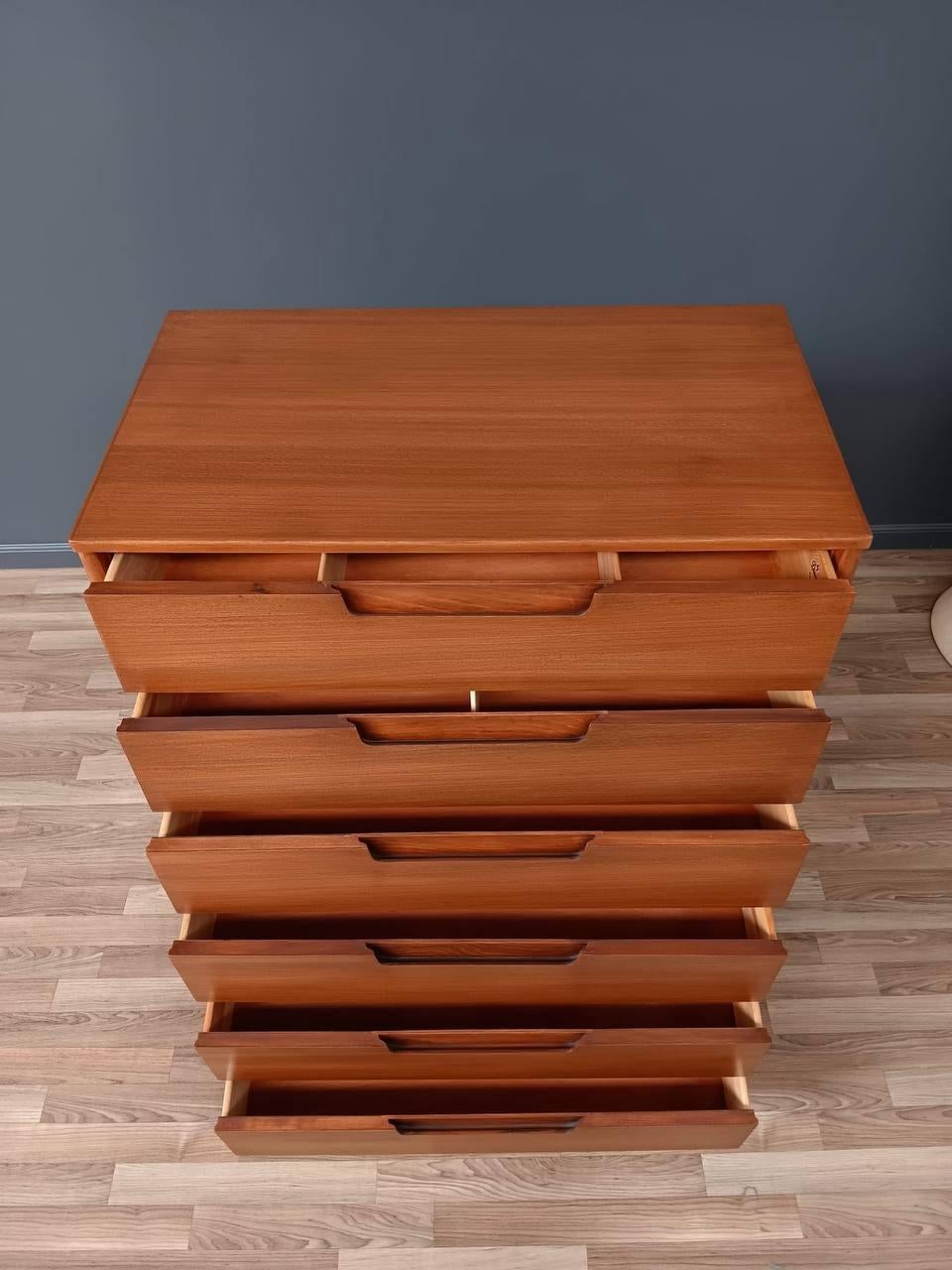 Newly Refinished - Mid-Century Modern “Todays Living” Highboy Dresser  In Excellent Condition For Sale In Los Angeles, CA