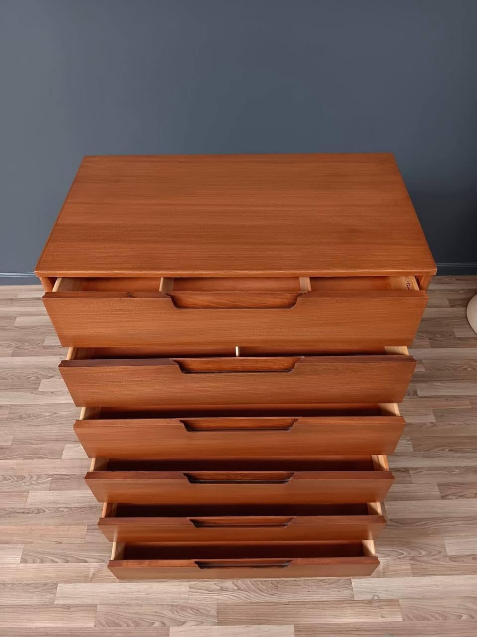 Newly Refinished - Mid-Century Modern “Todays Living” Highboy Dresser In Excellent Condition In Los Angeles, CA