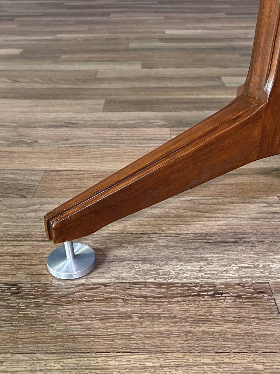 Newly Refinished - Mid-Century Modern Tripod Walnut Side Table by Lane For Sale 2