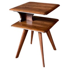 Newly Refinished - Mid-Century Modern Two-Tier Side Table by Carl Bissman