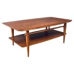 Vintage Newly Refinished - Mid-Century Modern Two-Tier Walnut Coffee Table by Lane