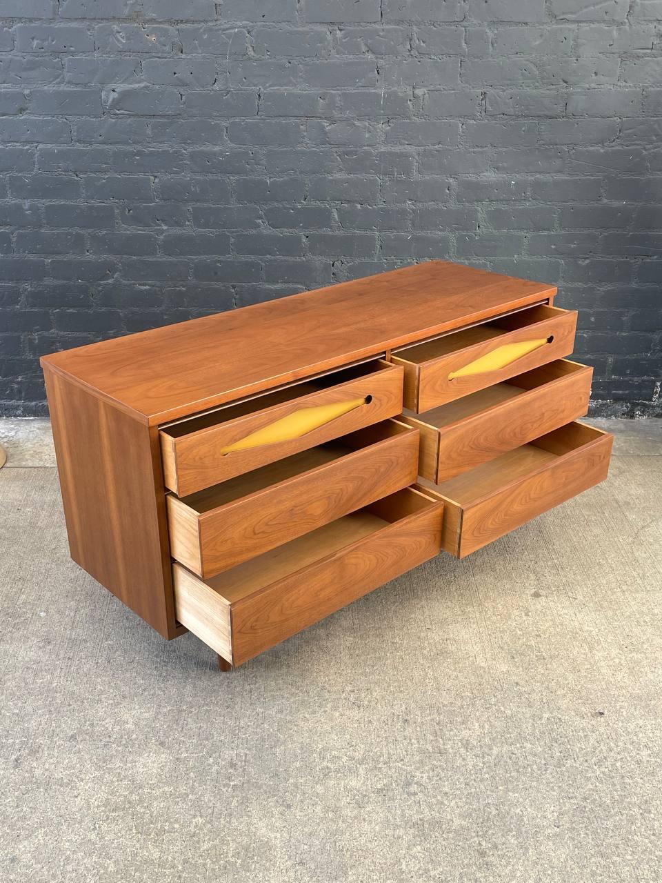 Walnut Newly Refinished - Mid-Century Modern Two-Tone Dresser, c.1960’s