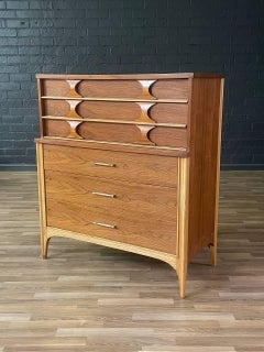 Newly Refinished - Mid-Century Modern Two-Tone Highboy Dresser by Kent Coffey