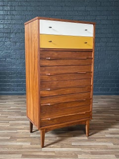 Newly Refinished - Mid-Century Modern Two-Tone Lacquered Highboy Dresser
