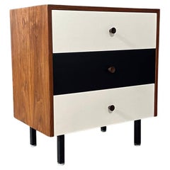 Used Newly Refinished -Mid-Century Modern Two-Tone Lacquered, Walnut 3-Drawer Dresser