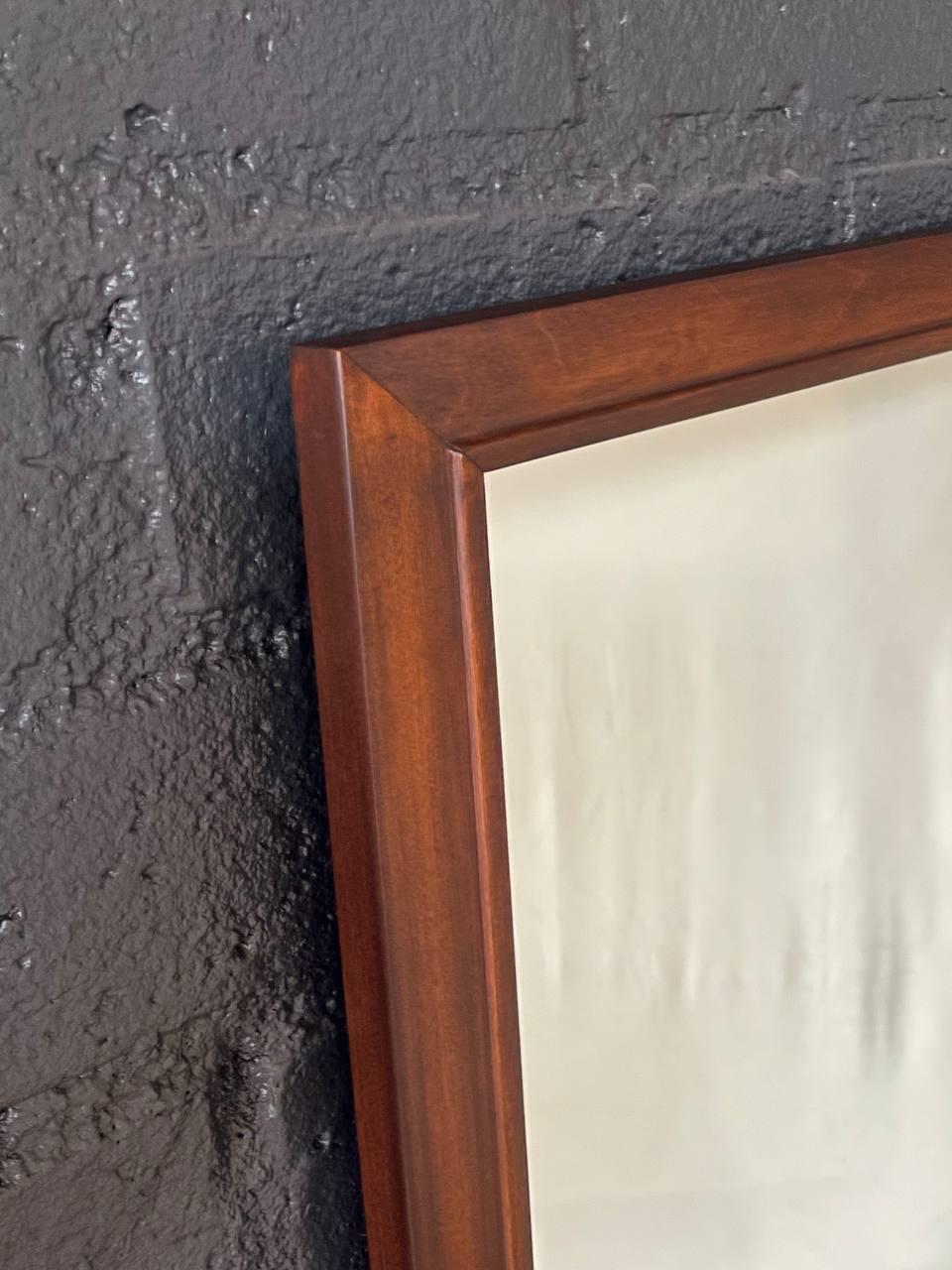 Newly Refinished - Mid-Century Modern Wall-Hanging Sculpted Mirror 2