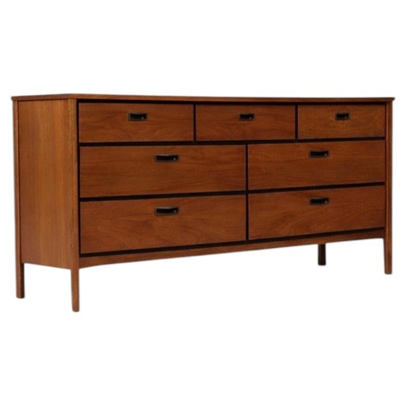 Newly Refinished - Mid-Century Modern Walnut 7-Drawer Dresser by Lane