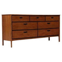 Newly Refinished - Mid-Century Modern Walnut 7-Drawer Dresser by Lane