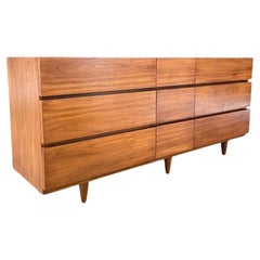 Newly Refinished - Mid-Century Modern Walnut 9-Drawer Dresser