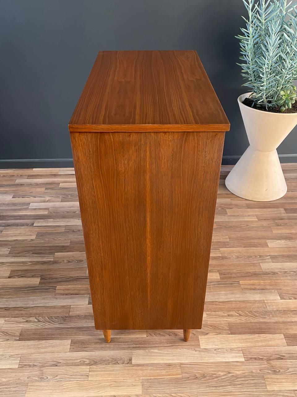 Newly Refinished - Mid-Century Modern Walnut Bachelor Dresser For Sale 2