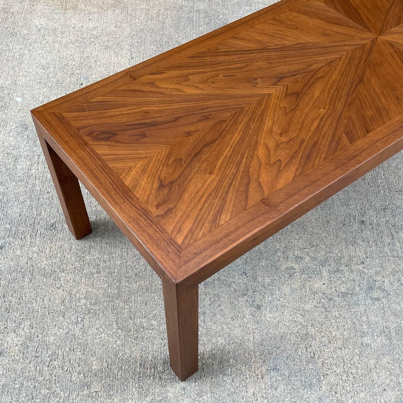 Mid-20th Century Newly Refinished - Mid-Century Modern Walnut Coffee Table by Lane For Sale