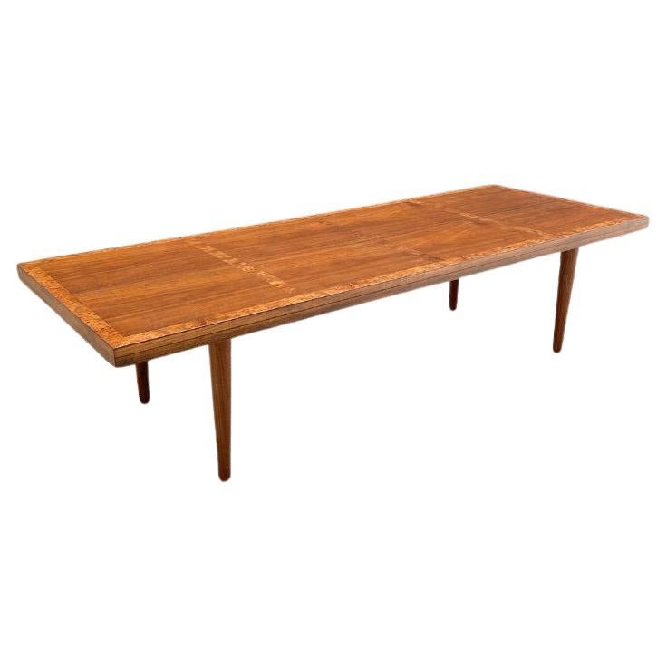 Newly Refinished MidCentury Modern Walnut Coffee Table For Sale at