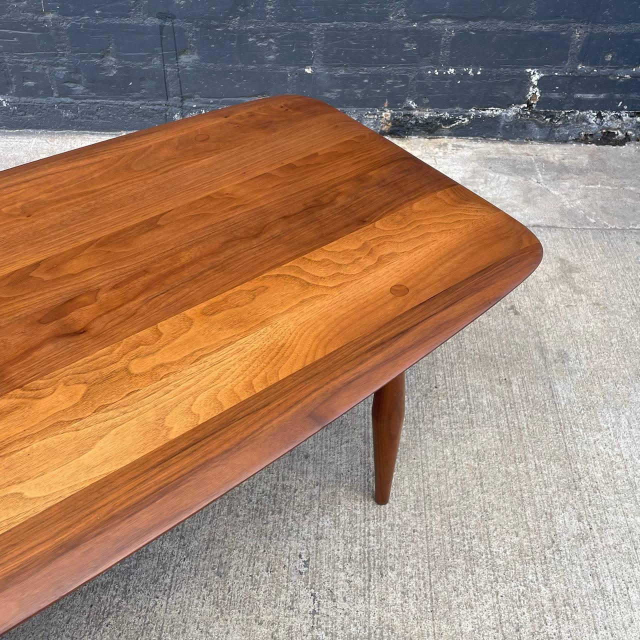 Newly Refinished Mid-Century Modern Walnut Coffee Table John Keal, Brown Saltman 1