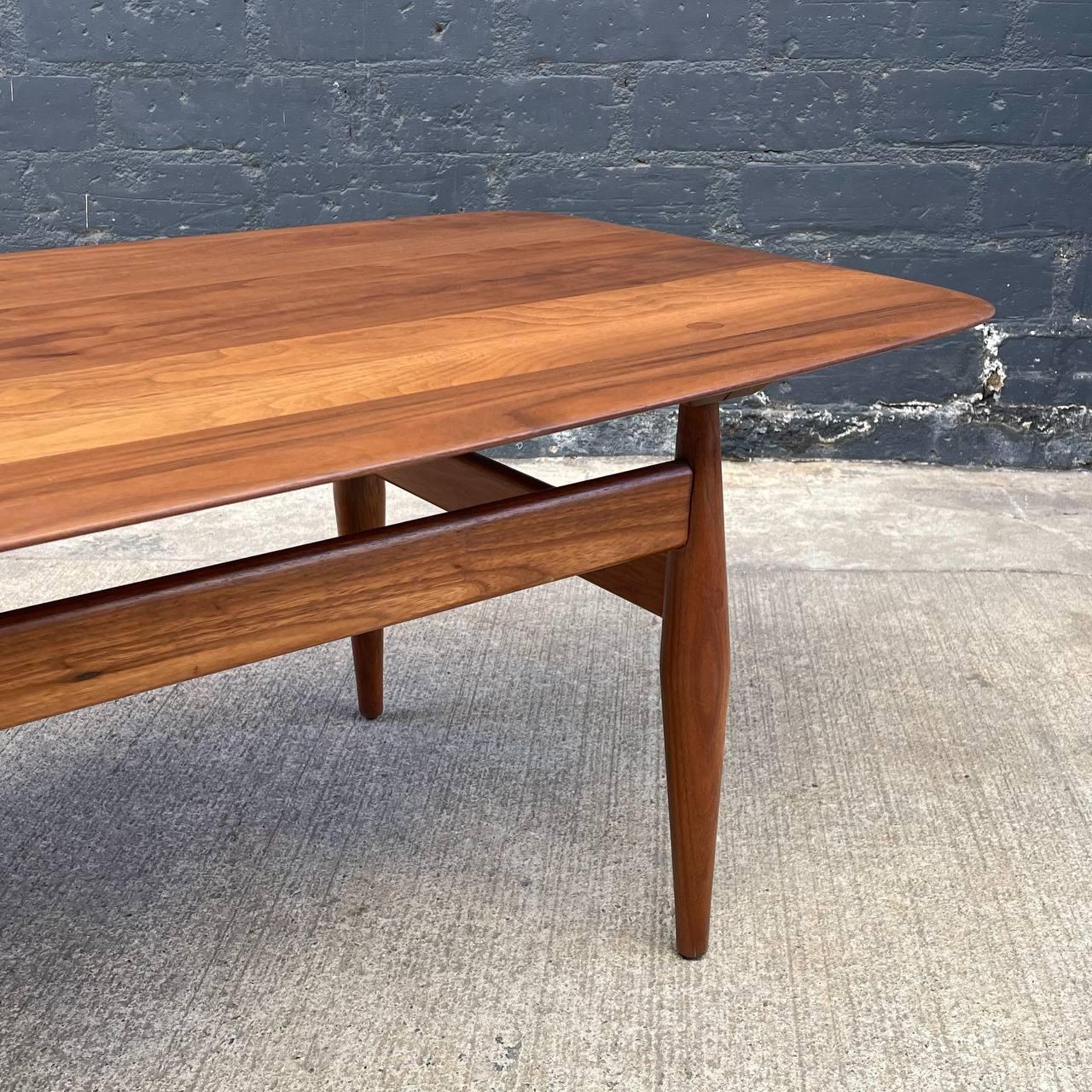 Newly Refinished Mid-Century Modern Walnut Coffee Table John Keal, Brown Saltman 2