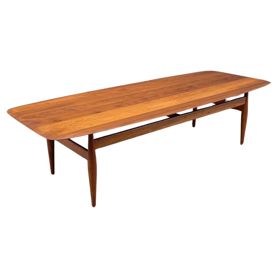 Newly Refinished Mid-Century Modern Walnut Coffee Table John Keal, Brown Saltman