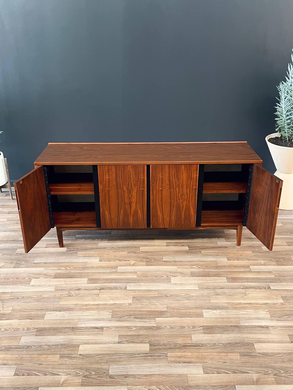 Mid-20th Century Newly Refinished - Mid-Century Modern Walnut Credenza by Merton Gershun For Sale