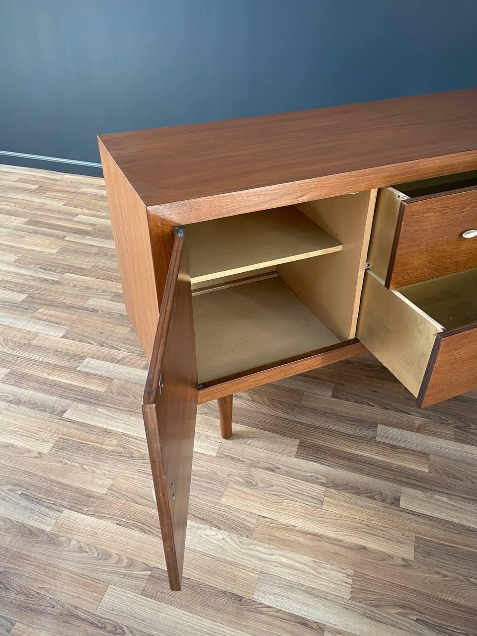 Newly Refinished - Mid-Century Modern Walnut Credenza 2