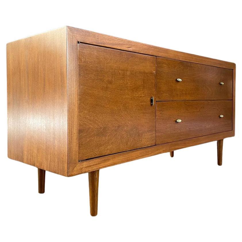 Newly Refinished - Mid-Century Modern Walnut Credenza
