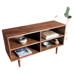 Newly Refinished - Mid-Century Modern Walnut Credenza or Bookcase