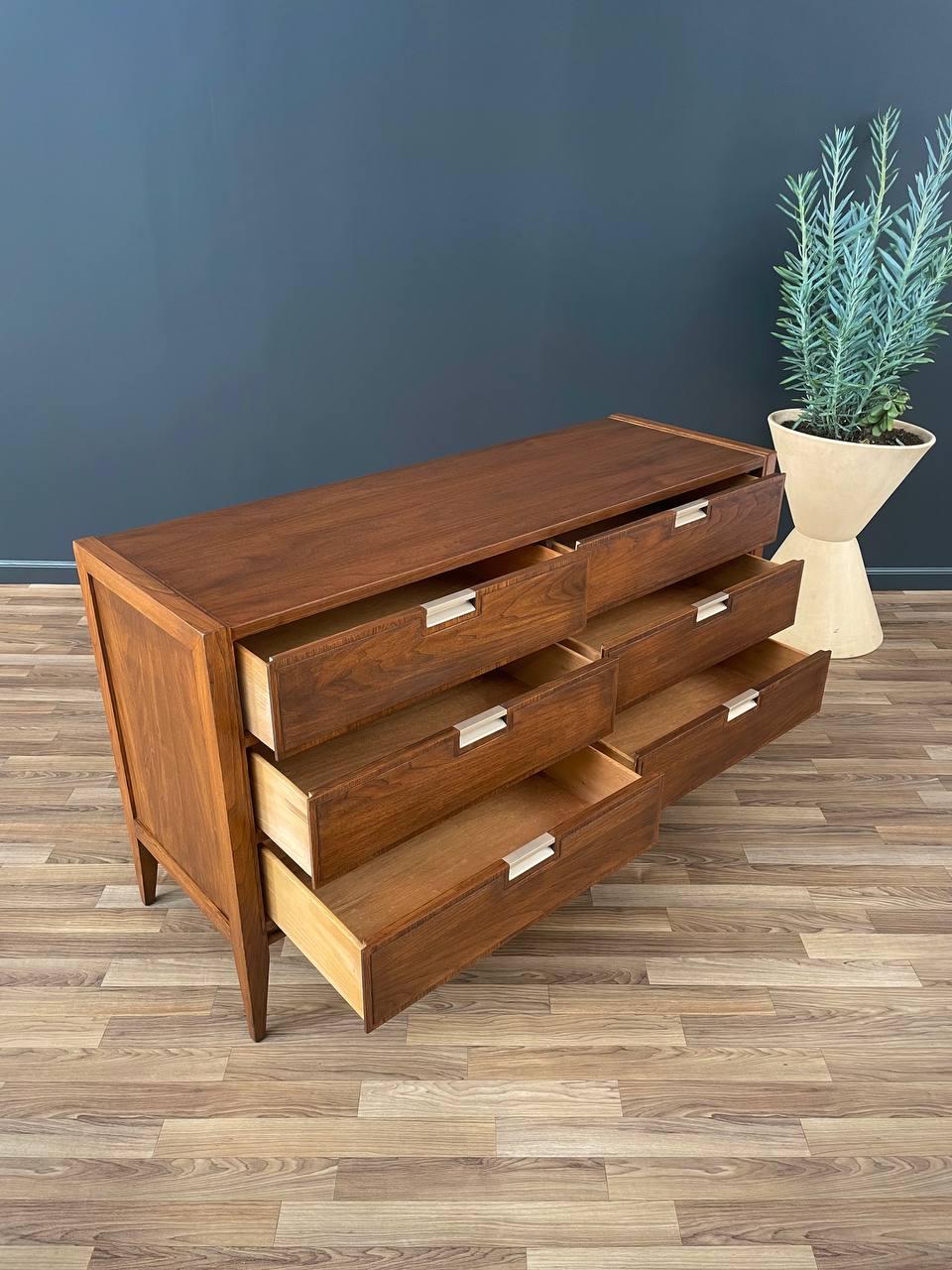 Mid-20th Century Newly Refinished - Mid-Century Modern Walnut Dresser by Basic Witz