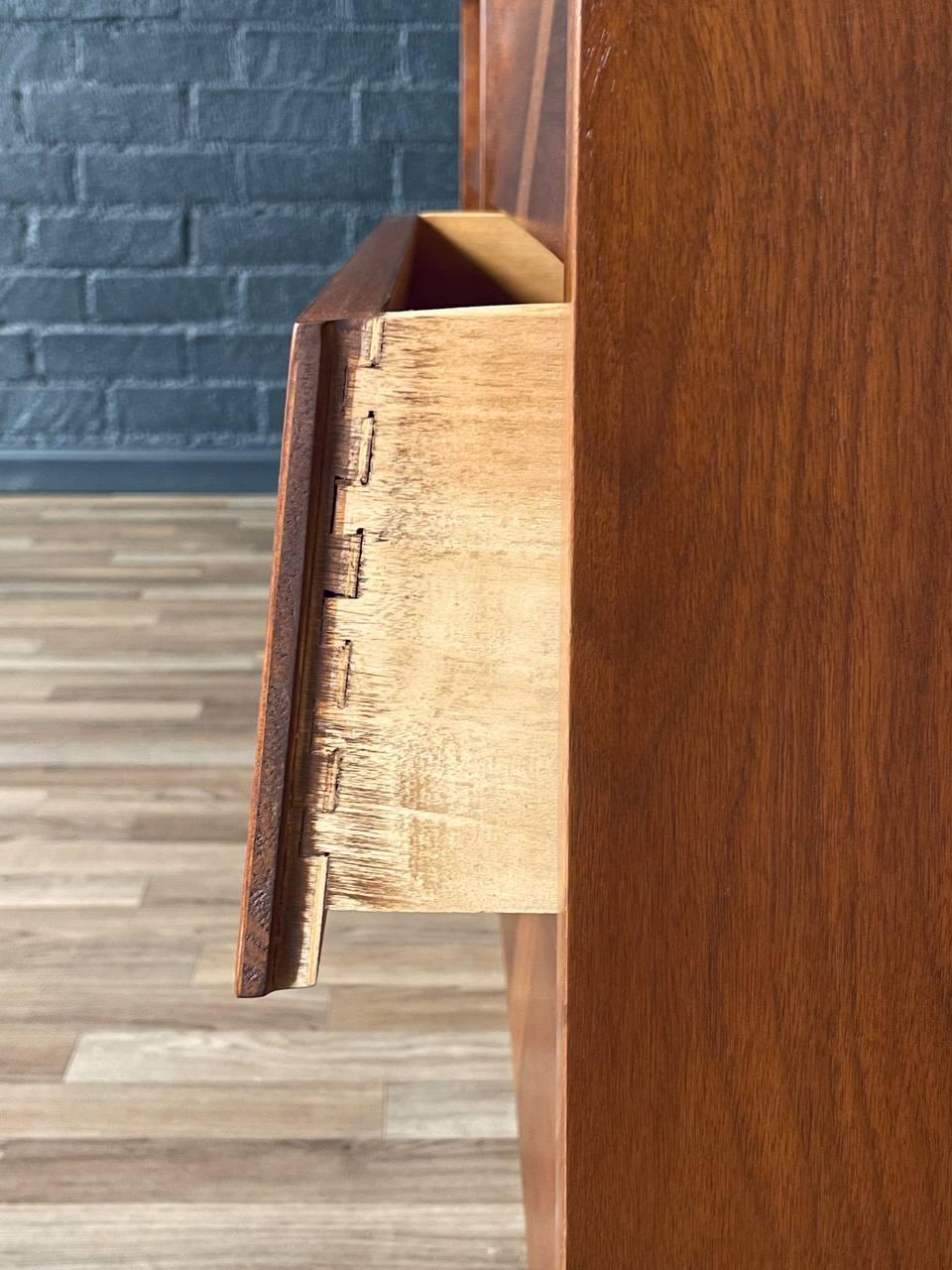 Newly Refinished - Mid-Century Modern Walnut Dresser w/ Slated Drawers 5