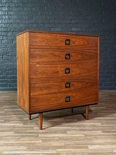 Newly Refinished - Mid-Century Modern Walnut Highboy Dresser by Dixie