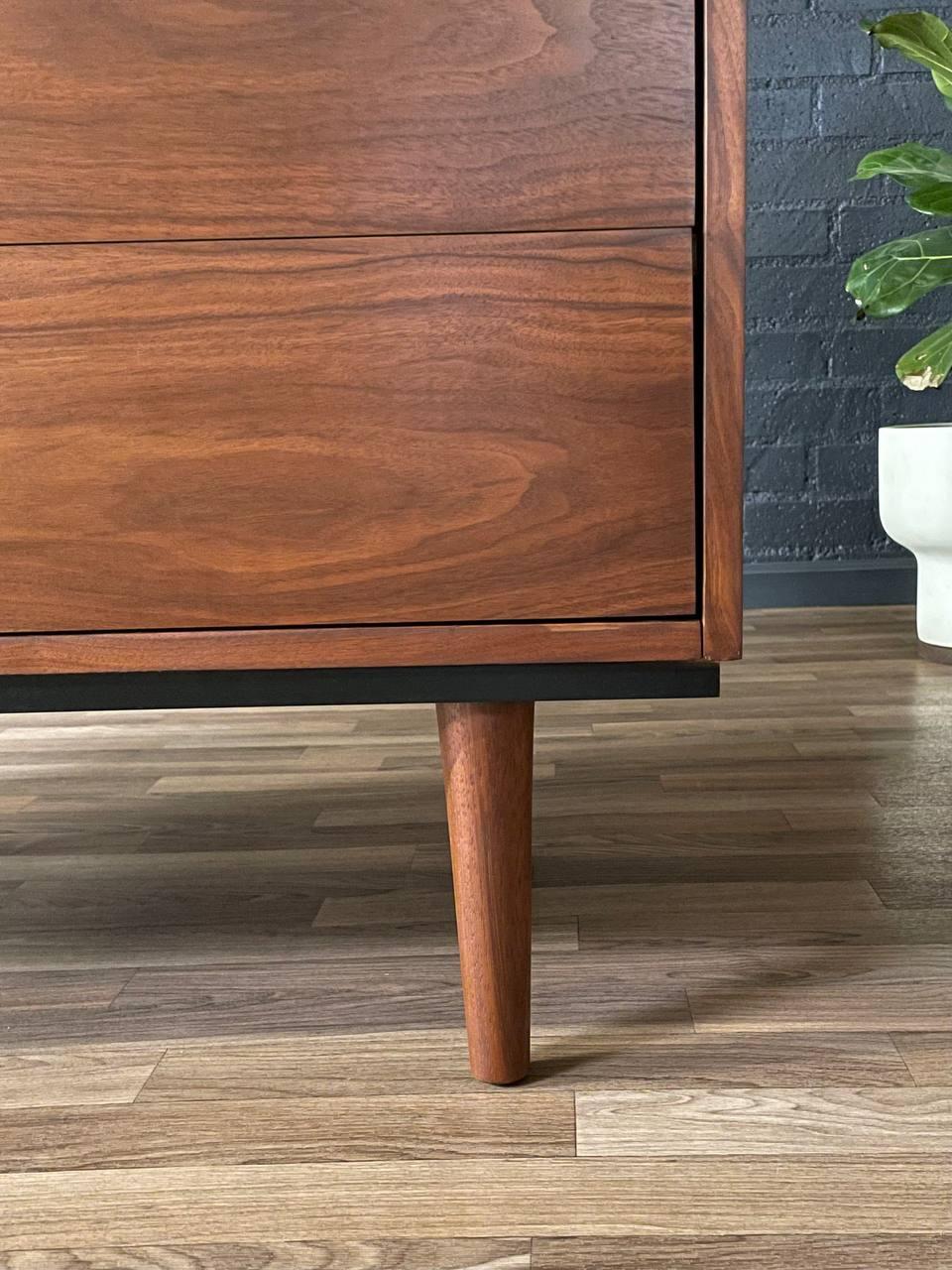 Newly Refinished - Mid-Century Modern Walnut Highboy Dresser by Dixie 1