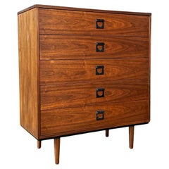 Newly Refinished - Mid-Century Modern Walnut Highboy Dresser by Dixie