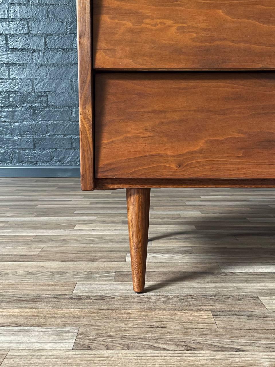 Newly Refinished - Mid-Century Modern Walnut Highboy Dresser by Ward Furniture 2