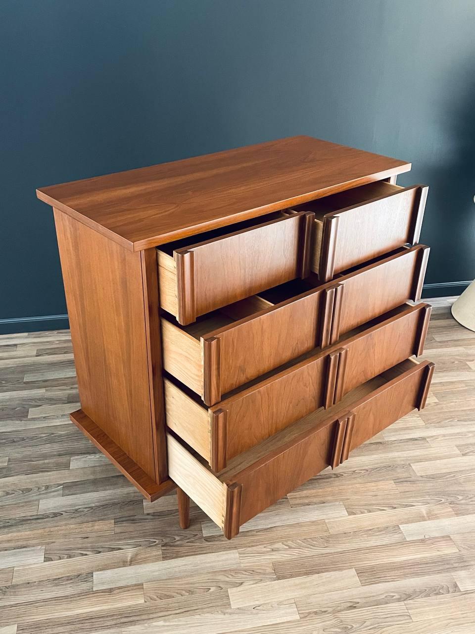 Mid-20th Century Newly Refinished - Mid-Century Modern Walnut Highboy Dresser  For Sale