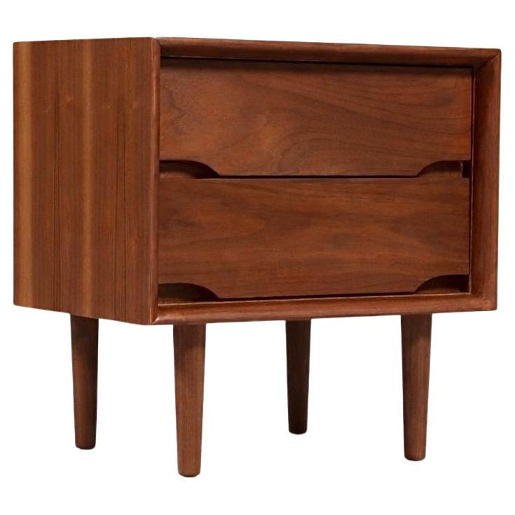 Newly Refinished - Mid-Century Modern Walnut Night Stand by Kent-Coffey For Sale