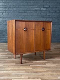 Newly Refinished - Mid-Century Modern Walnut & Rosewood Cabinet by Thosmasville
