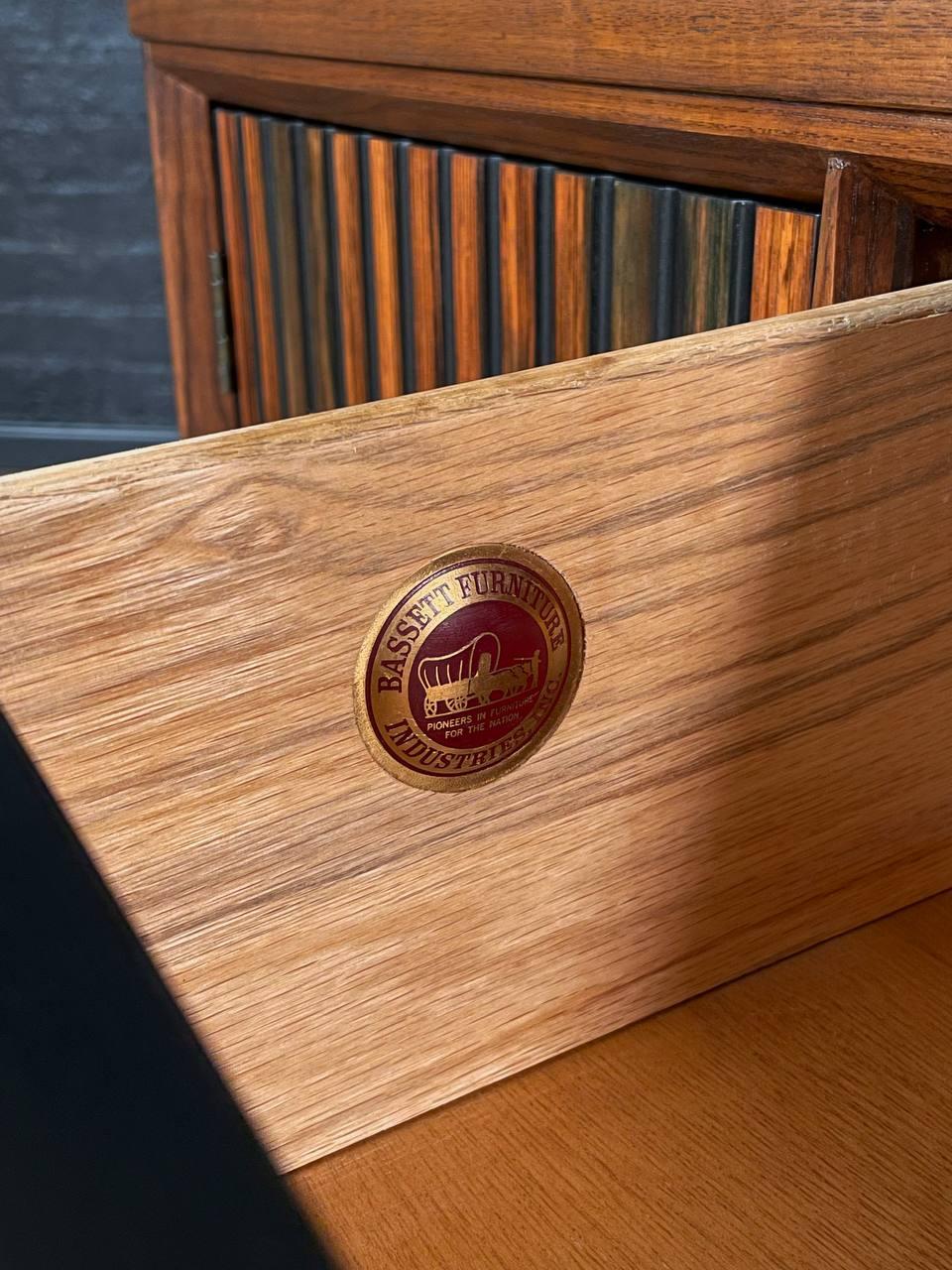 Newly Refinished - Mid-Century Modern Walnut & Rosewood Credenza For Sale 3