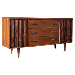 Newly Refinished - Mid-Century Modern Walnut & Rosewood Credenza