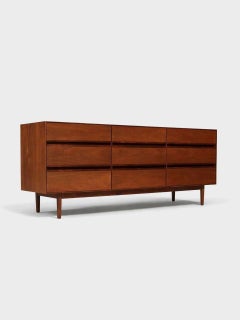 Newly Refinished - Mid-Century Modern Walnut & Rosewood Dresser by Stanley