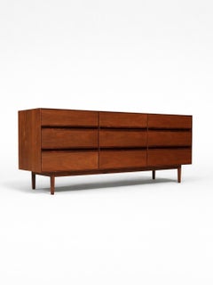 Newly Refinished - Mid-Century Modern Walnut & Rosewood Dresser by Stanley
