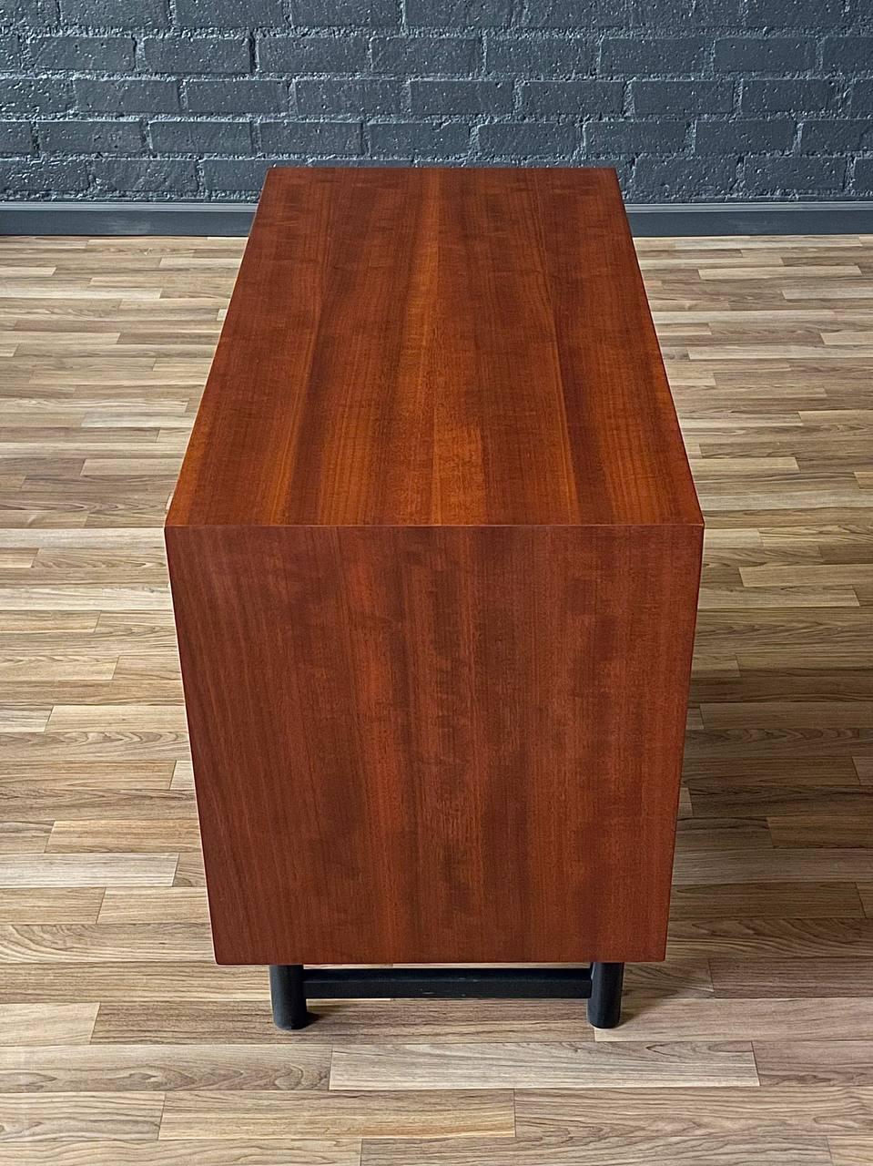 Wood Newly Refinished - Mid-Century Modern Walnut & Rosewood Dresser by Stanley For Sale