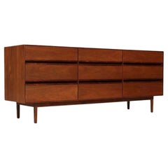 Newly Refinished - Mid-Century Modern Walnut & Rosewood Dresser by Stanley
