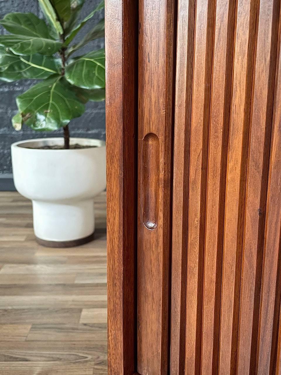 Newly Refinished - Mid-Century Modern Walnut Tambour-Door Night Stand 5