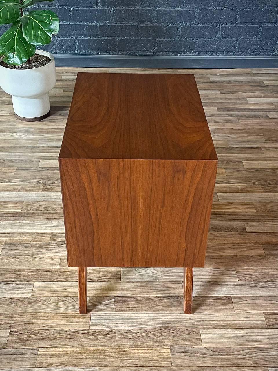 Newly Refinished - Mid-Century Modern Walnut Tambour-Door Night Stand 1