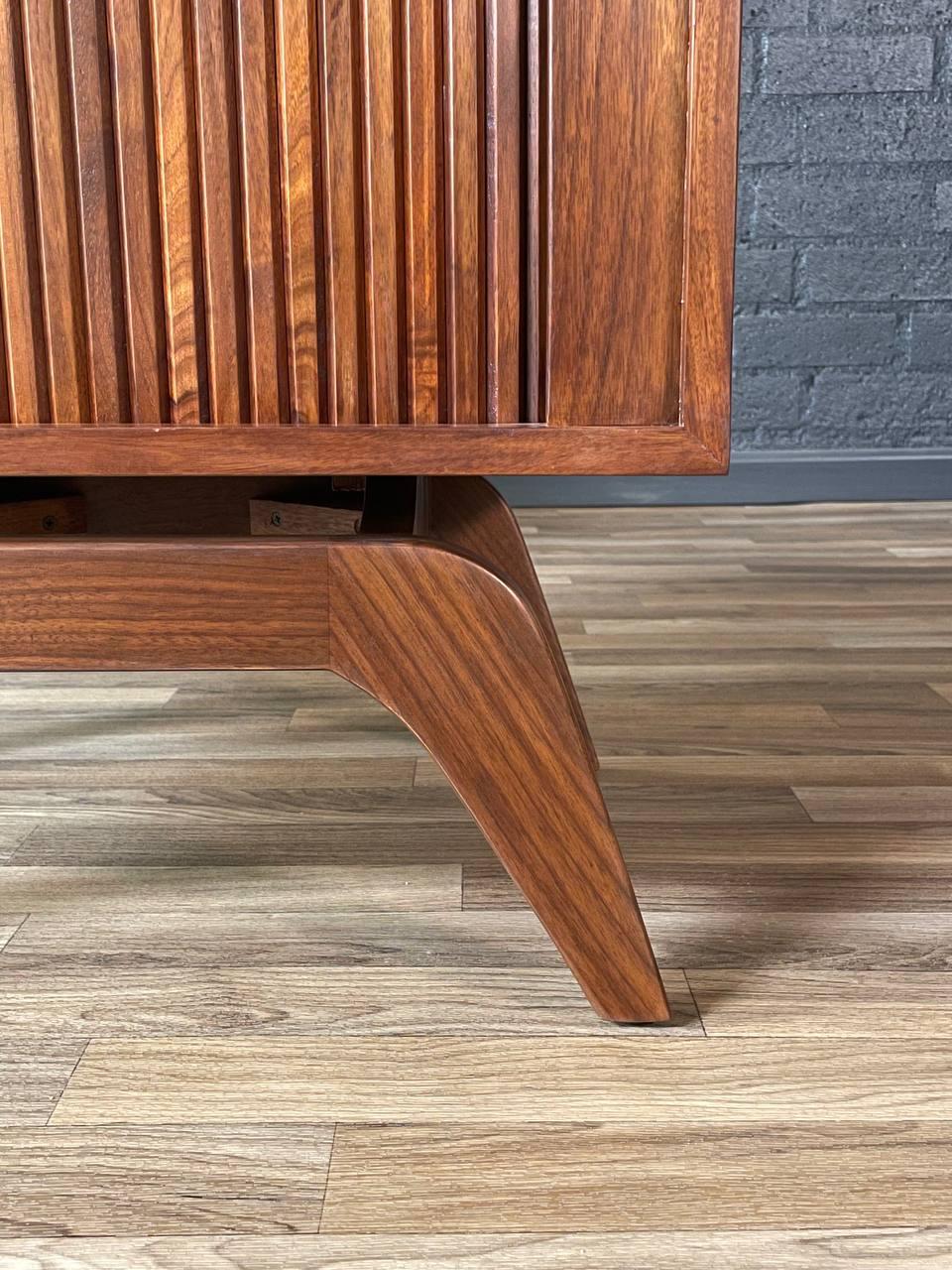 Newly Refinished - Mid-Century Modern Walnut Tambour-Door Night Stand 3