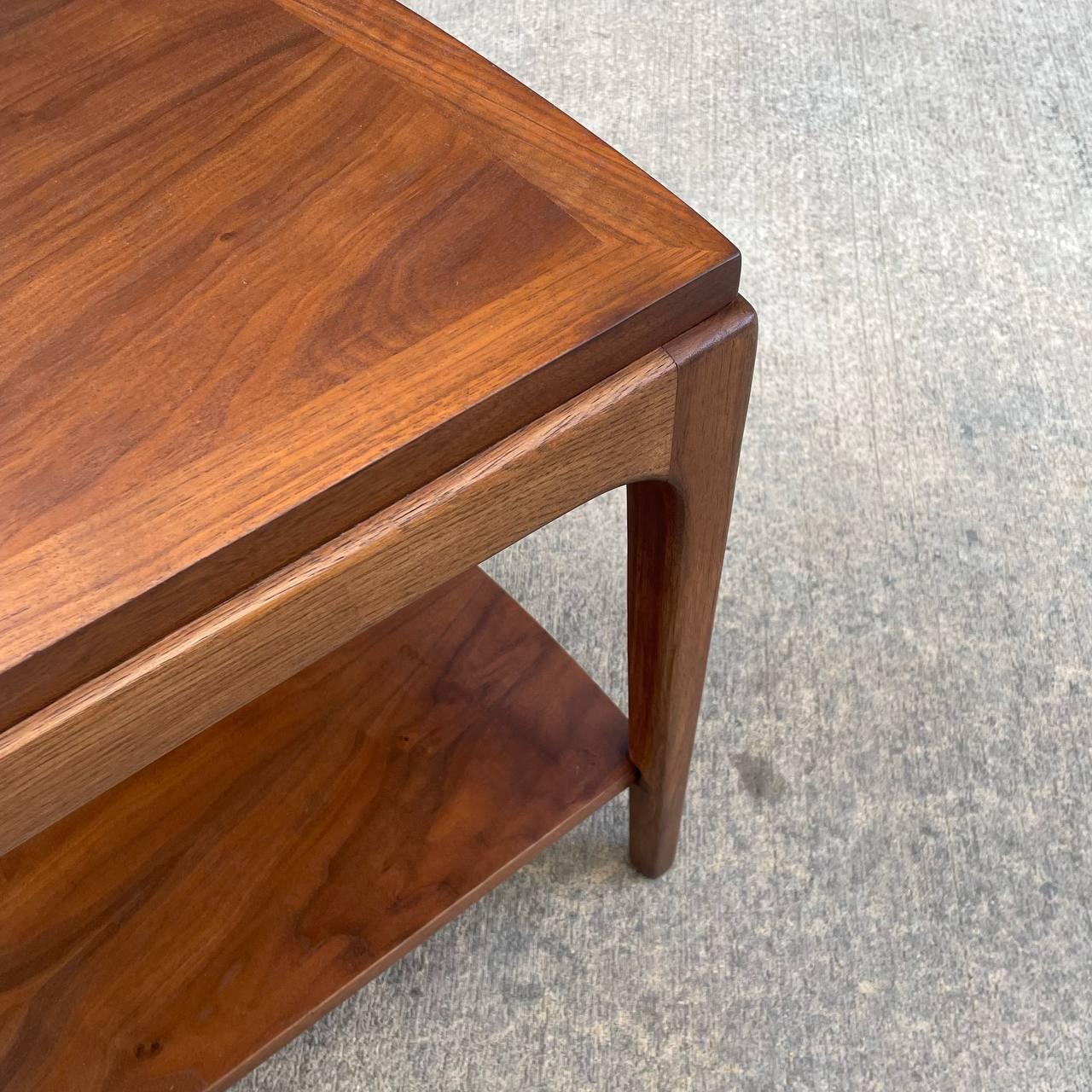 Mid-20th Century Newly Refinished - Mid-Century Modern Walnut Two-Tier Side Table by Lane