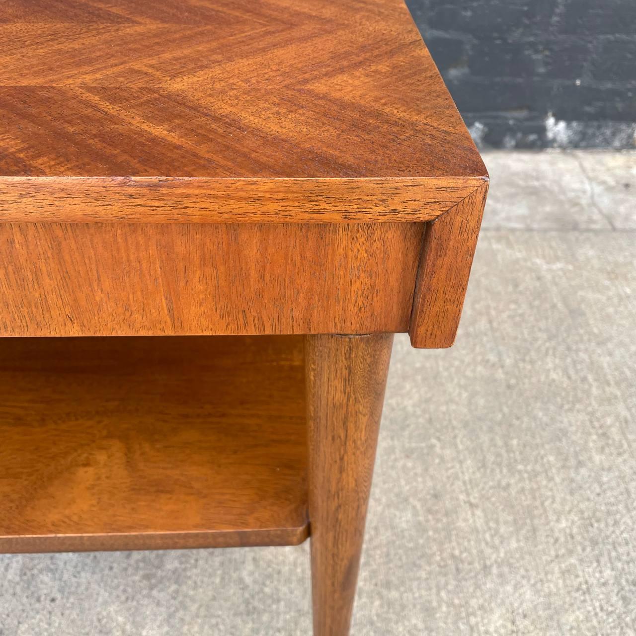 Newly Refinished - Mid-Century Modern Walnut Two-Tier Side Table by Lane 2