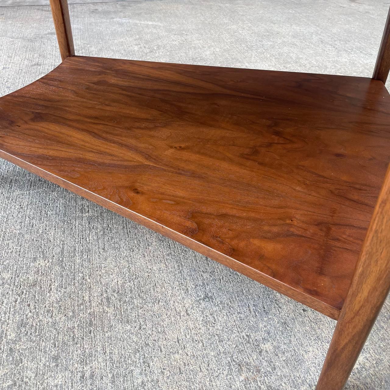 Newly Refinished - Mid-Century Modern Walnut Two-Tier Side Table by Lane 1