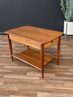 Newly Refinished - Mid-Century Modern Walnut Two-Tier Side Table by Mersman