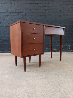 Newly Refinished - Mid-Century Modern Walnut Writing Desk by Harmony House