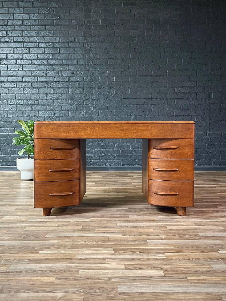 Birch Newly Refinished - Mid-Century Modern Writing Desk by Heywood Wakefield