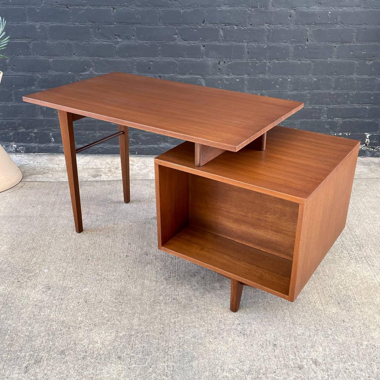 Newly Refinished -Mid-Century Modern Writing Desk by John Keal for Brown Saltman 1
