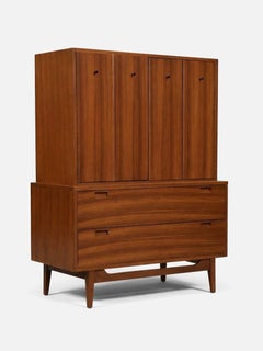 Newly Refinished - Mid-Century Modern Zebrawood Highboy Dresser