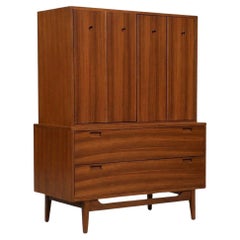Newly Refinished - Mid-Century Modern Zebrawood Highboy Dresser